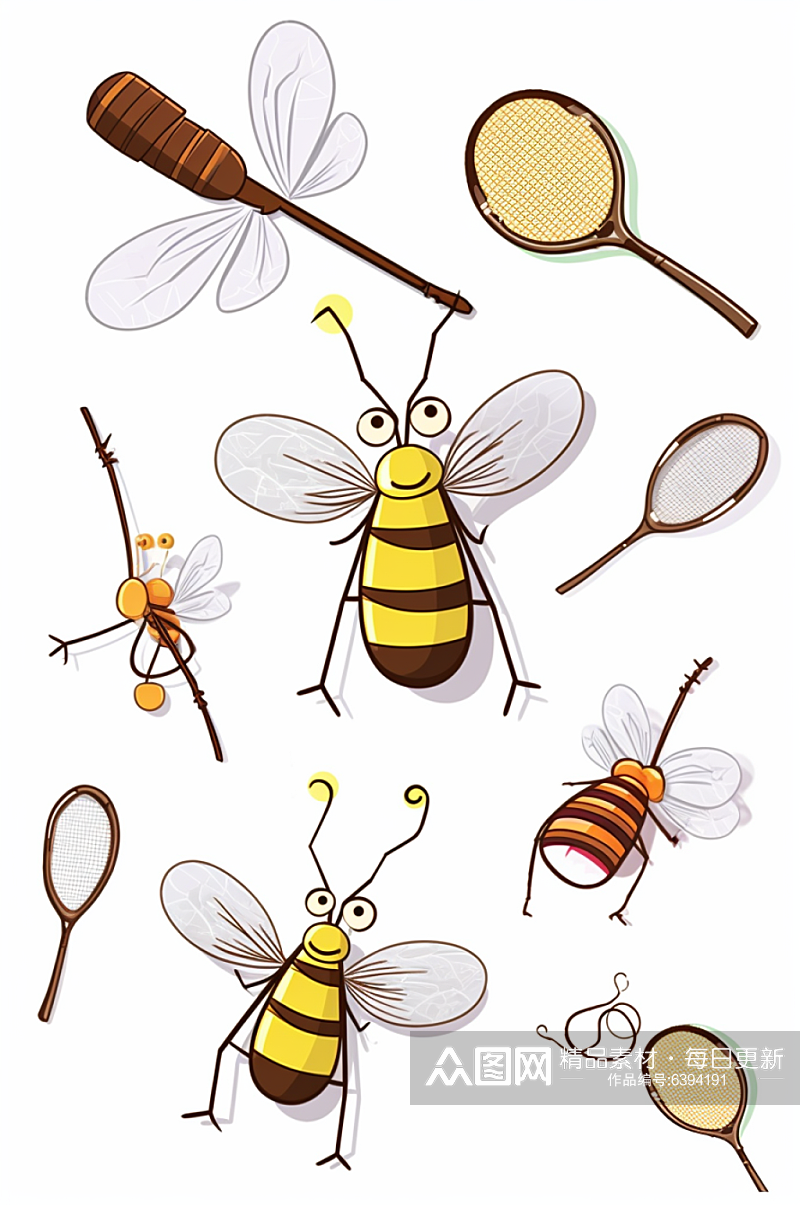 AI数字艺术蚊子蚊虫插画素材