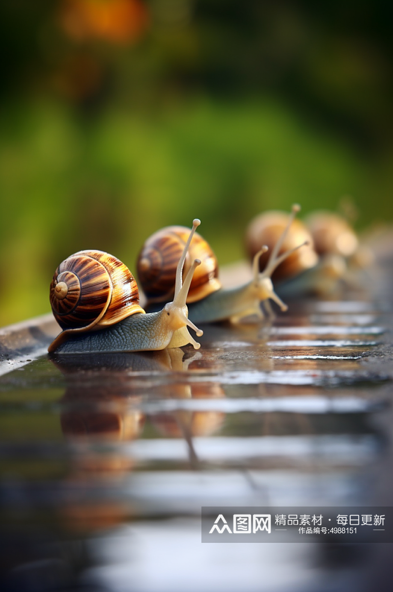 AI数字艺术蜗牛在跑道上企业文化摄影图片素材