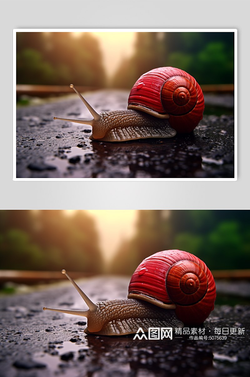 AI数字艺术蜗牛在跑道企业文化摄影图片素材