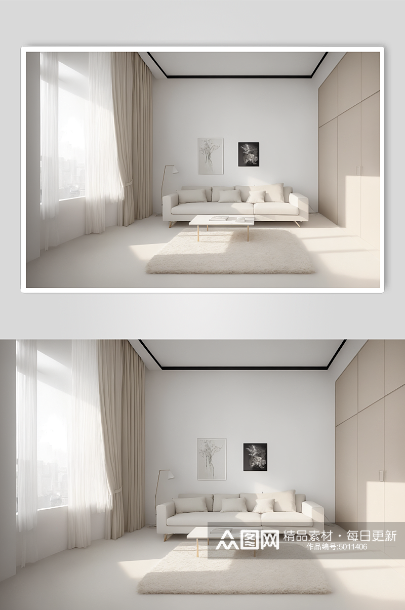 AI数字家装卧室装修室内设计图摄影图素材
