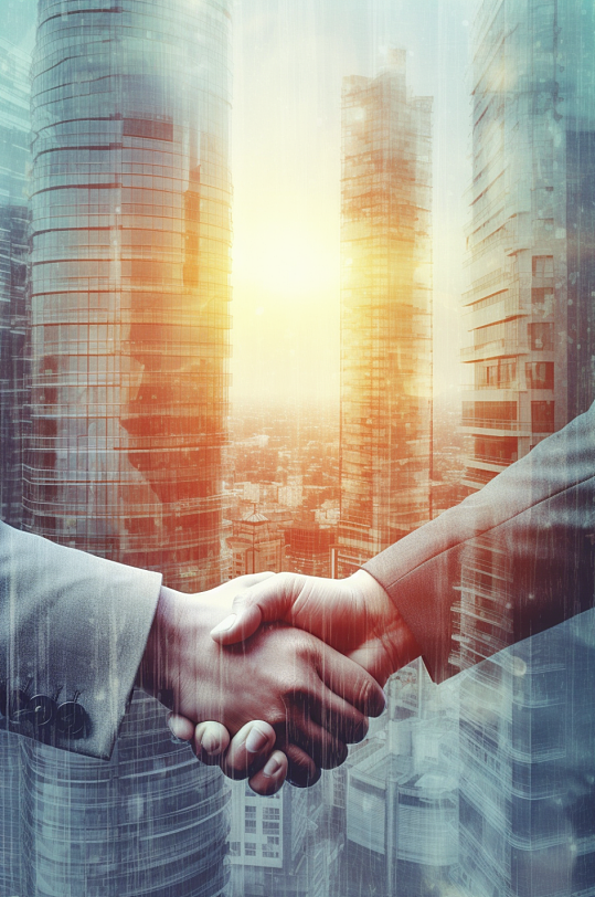 AI数字艺术握手合作企业文化精神摄影图片-众图网