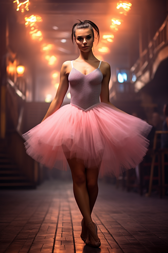 AI数字艺术舞蹈跳舞女孩肖像人物摄影图