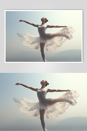 AI数字艺术舞蹈跳舞女孩肖像人物摄影图