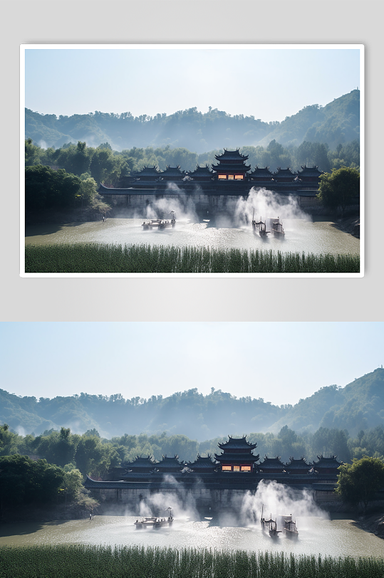 AI数字艺术国内城市武汉赤壁古建筑风景摄影图片