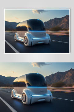 AI数字艺术智能汽车无人驾驶摄影图片