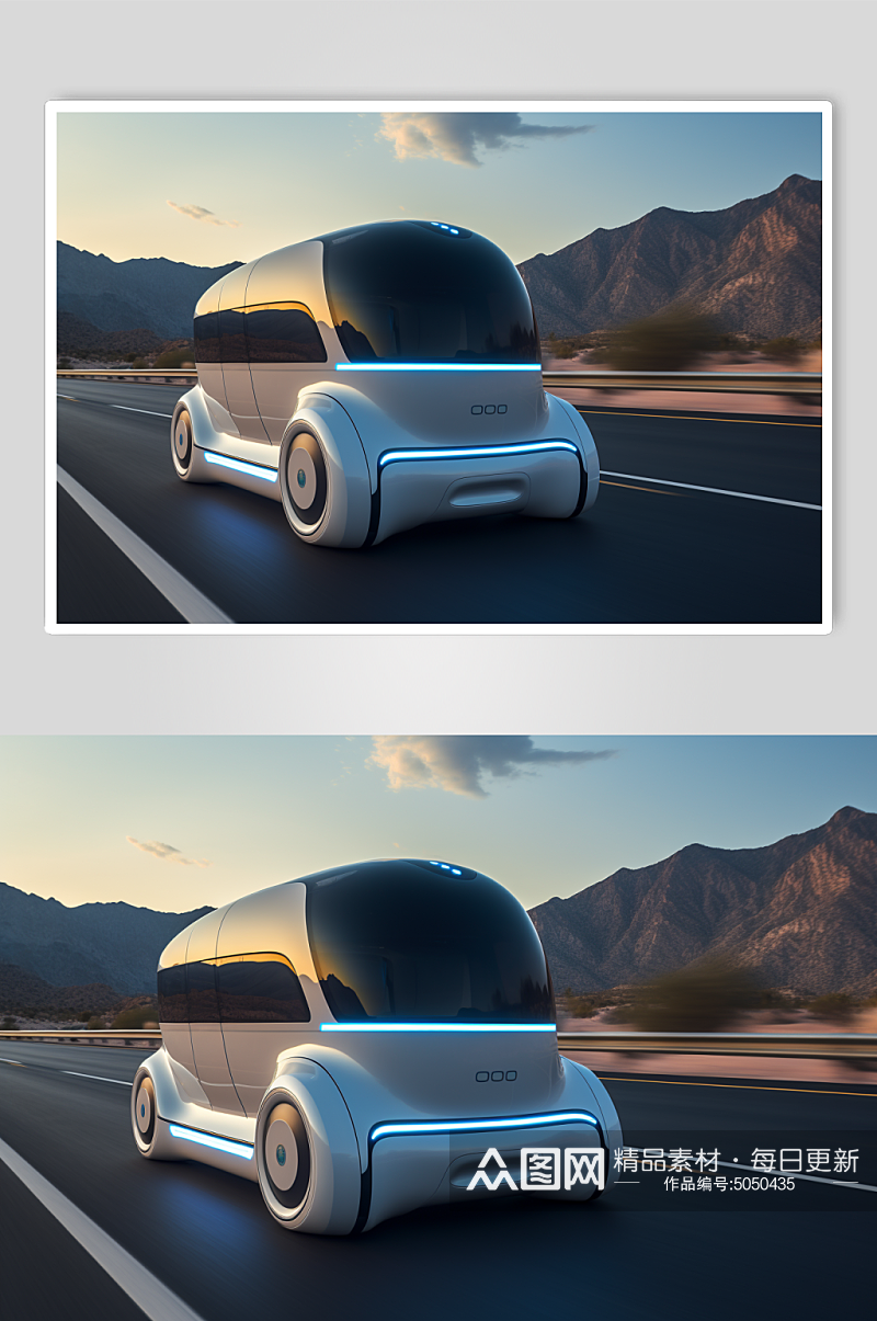 AI数字艺术智能汽车无人驾驶摄影图片素材
