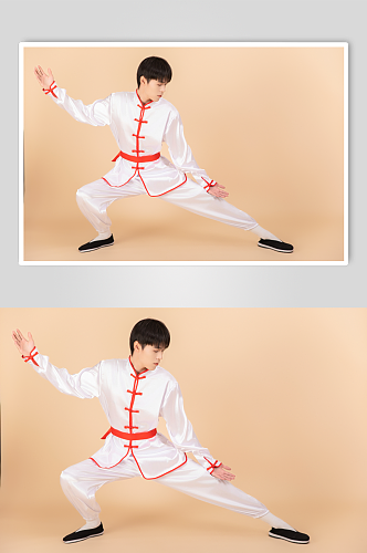 练习中华传统武术练武男生人物摄影图片