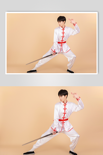 练剑中华传统武术练武男生人物摄影图片
