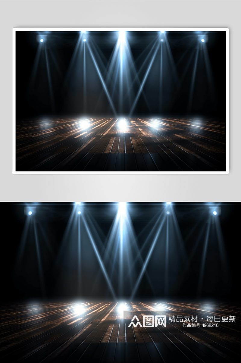 AI数字艺术简约舞台灯光霓虹灯摄影图背景素材