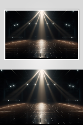 AI数字艺术高清舞台灯光霓虹灯摄影图背景