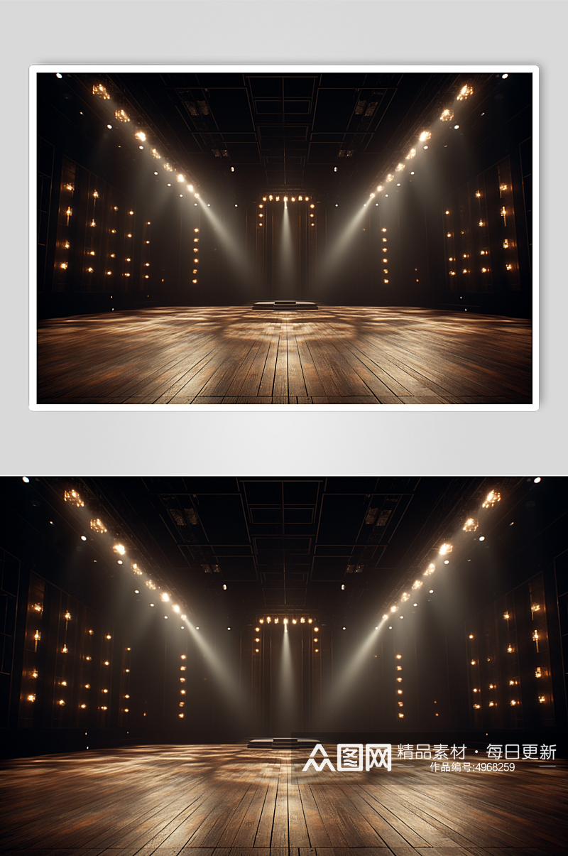 AI数字艺术清晰舞台灯光霓虹灯摄影图背景素材