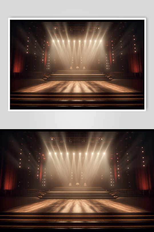 AI数字艺术清晰舞台灯光霓虹灯摄影图背景