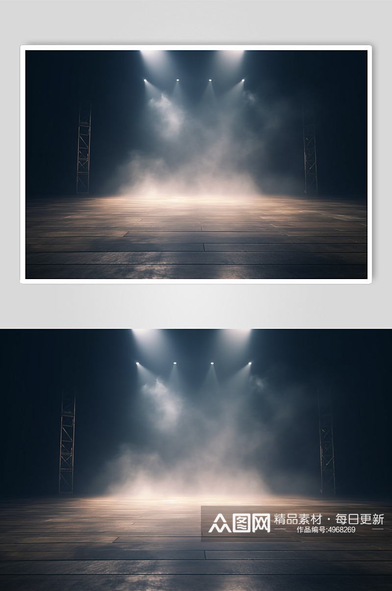 AI数字艺术清晰舞台灯光霓虹灯摄影图背景素材