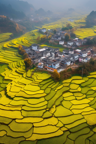 AI数字江西婺源旅游景点风景摄影图