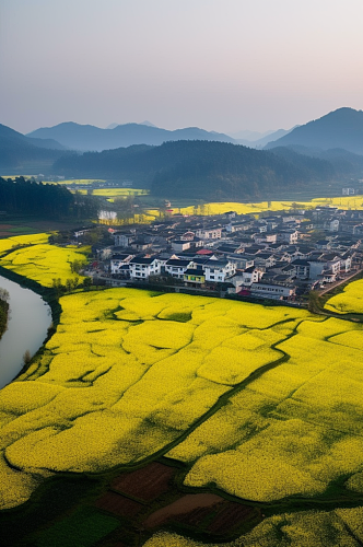 AI数字江西婺源旅游景点风景摄影图