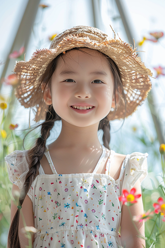AI儿童春季夏季穿搭肖像人物摄影图-众图网