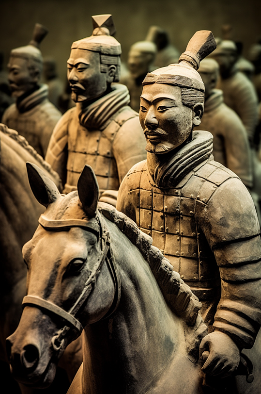 AI数字艺术兵马俑国内城市西安景点摄影图-众图网