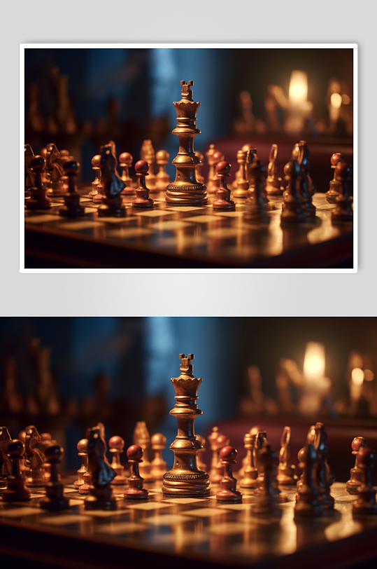 AI数字艺术国际象棋下棋企业精神摄影图片