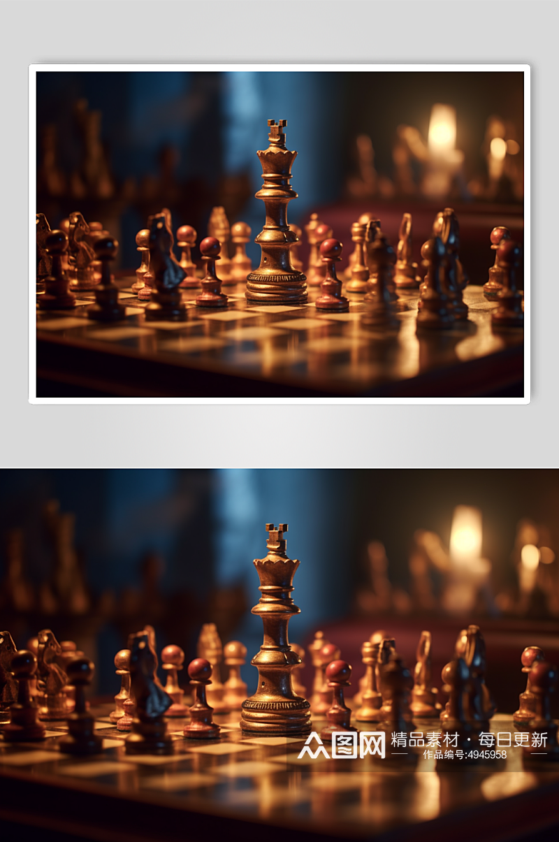 AI数字艺术国际象棋下棋企业精神摄影图片素材