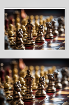 AI数字艺术国际象棋下棋企业文化摄影图片