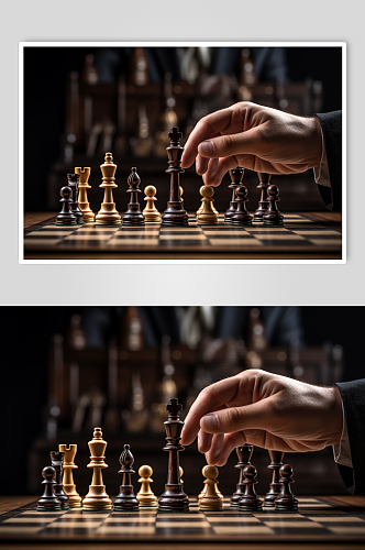 AI数字艺术国际象棋企业文化摄影图片