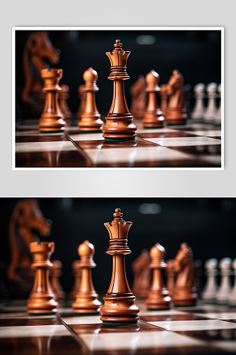 AI数字艺术国际象棋企业文化摄影图片