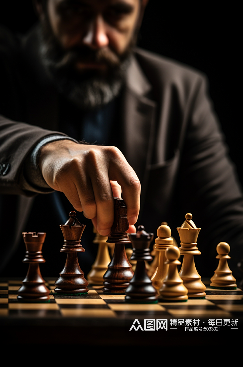 AI数字艺术国际象棋企业文化摄影图片素材