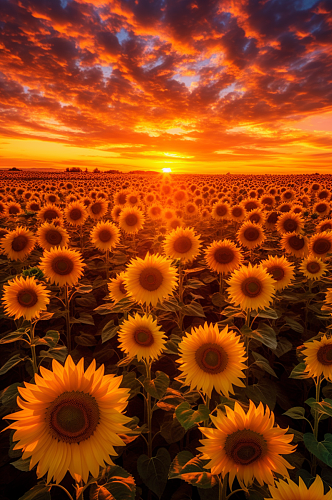 AI数字艺术高清夏季花卉向日葵摄影图片
