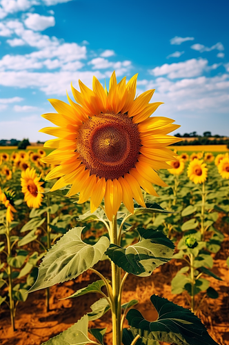 AI数字艺术清新夏季花卉向日葵摄影图片