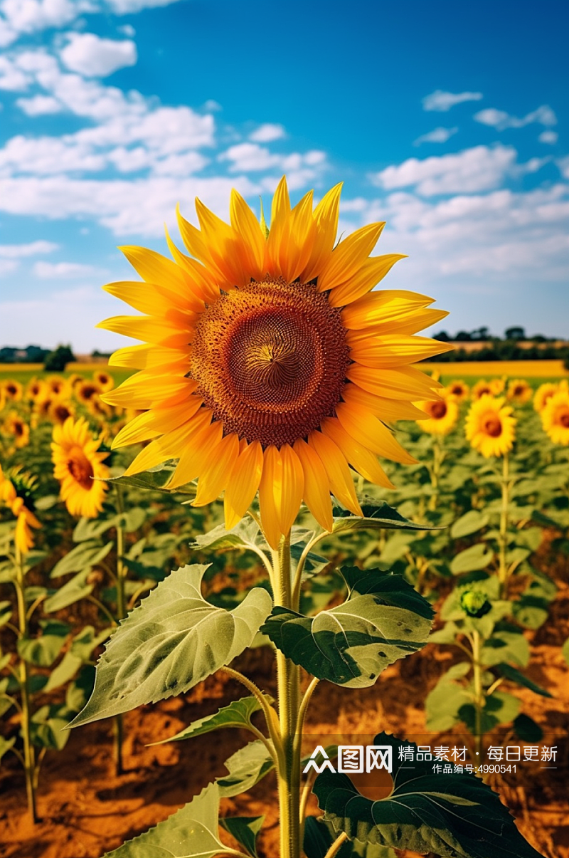 AI数字艺术清新夏季花卉向日葵摄影图片素材