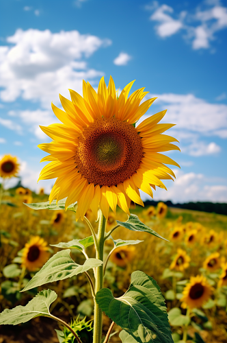 AI数字艺术简约夏季花卉向日葵摄影图片