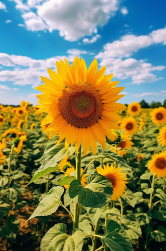 AI数字艺术简约夏季花卉向日葵摄影图片