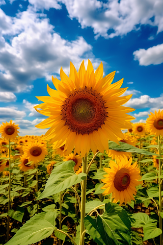AI数字艺术唯美夏季花卉向日葵摄影图片