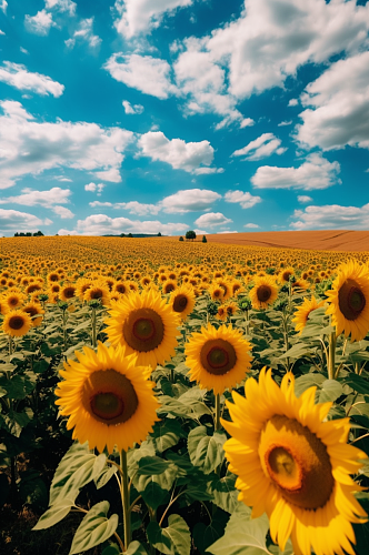 AI数字艺术唯美夏季花卉向日葵摄影图片