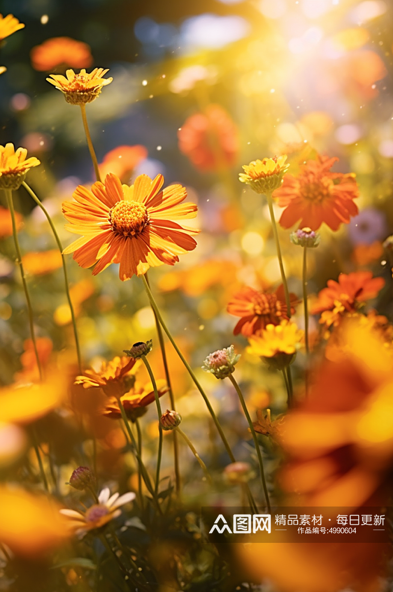 AI数字艺术清晰夏季花卉向日葵摄影图片素材