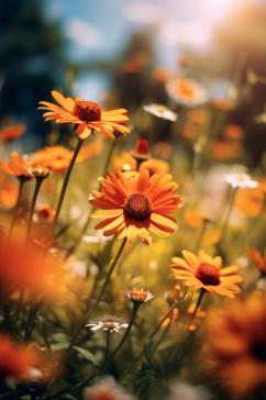 AI数字艺术清晰夏季花卉向日葵摄影图片