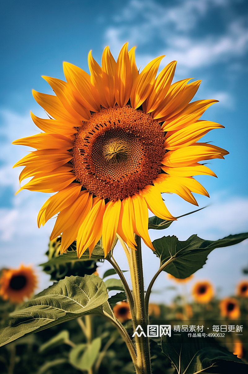 AI数字艺术高清夏季花卉向日葵摄影图片素材