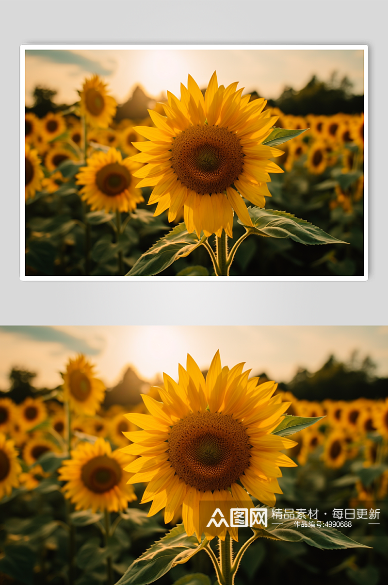 AI数字艺术唯美夏季花卉向日葵摄影图片素材