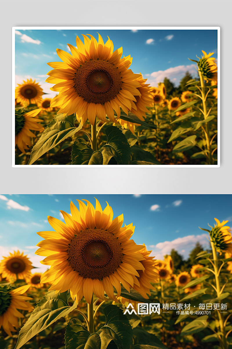 AI数字艺术简约夏季花卉向日葵摄影图片素材
