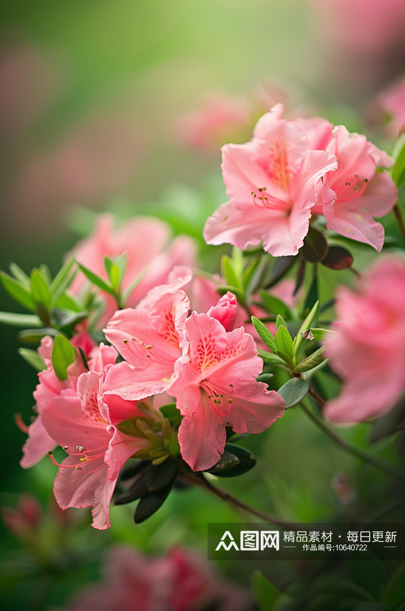 AI数字艺术杜鹃花鲜花摄影图素材