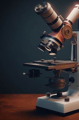 AI数字艺术生物科技显微镜医疗器械摄影图片