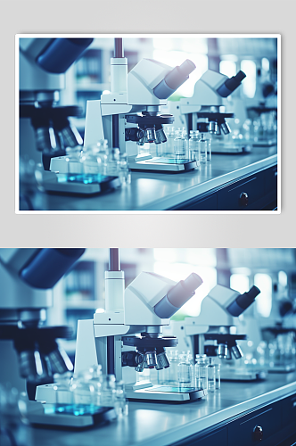 AI数字艺术显微镜医疗器械摄影图