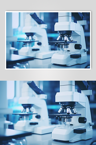 AI数字艺术显微镜医疗器械摄影图