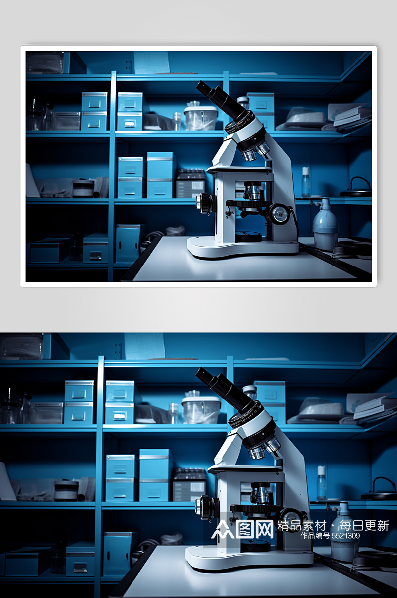 AI数字艺术显微镜医疗器械摄影图素材