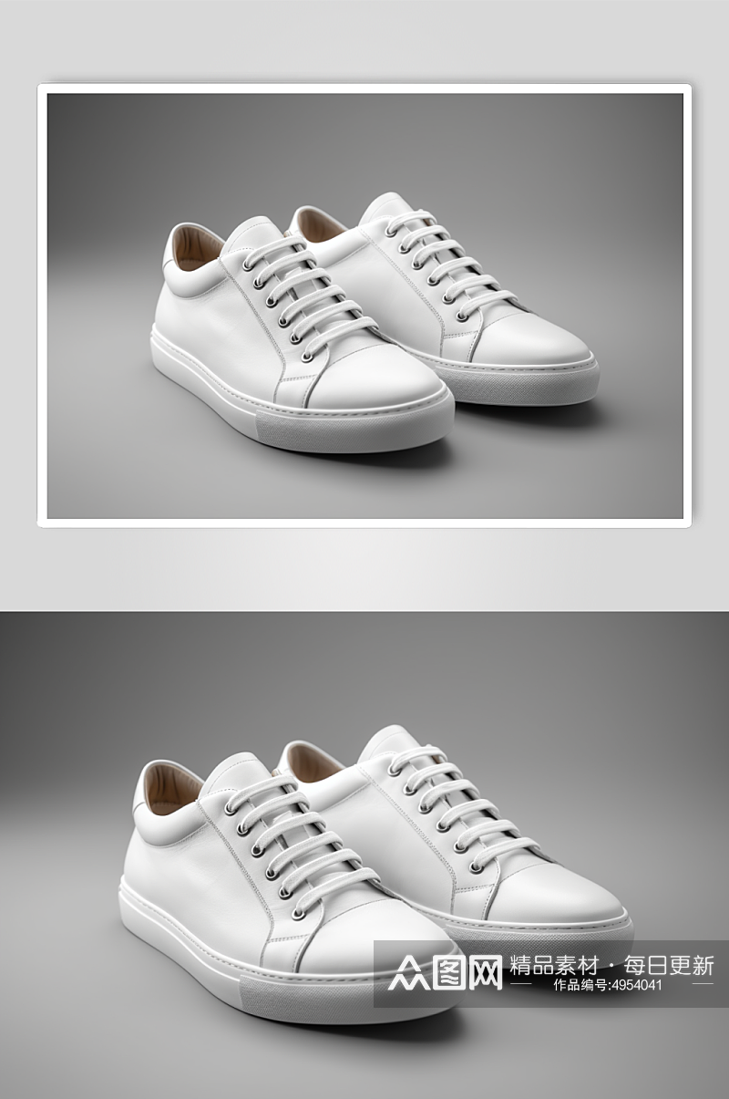 AI数字艺术极简小白鞋摄影图片素材