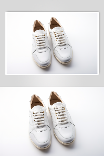 AI数字艺术极简小白鞋摄影图片