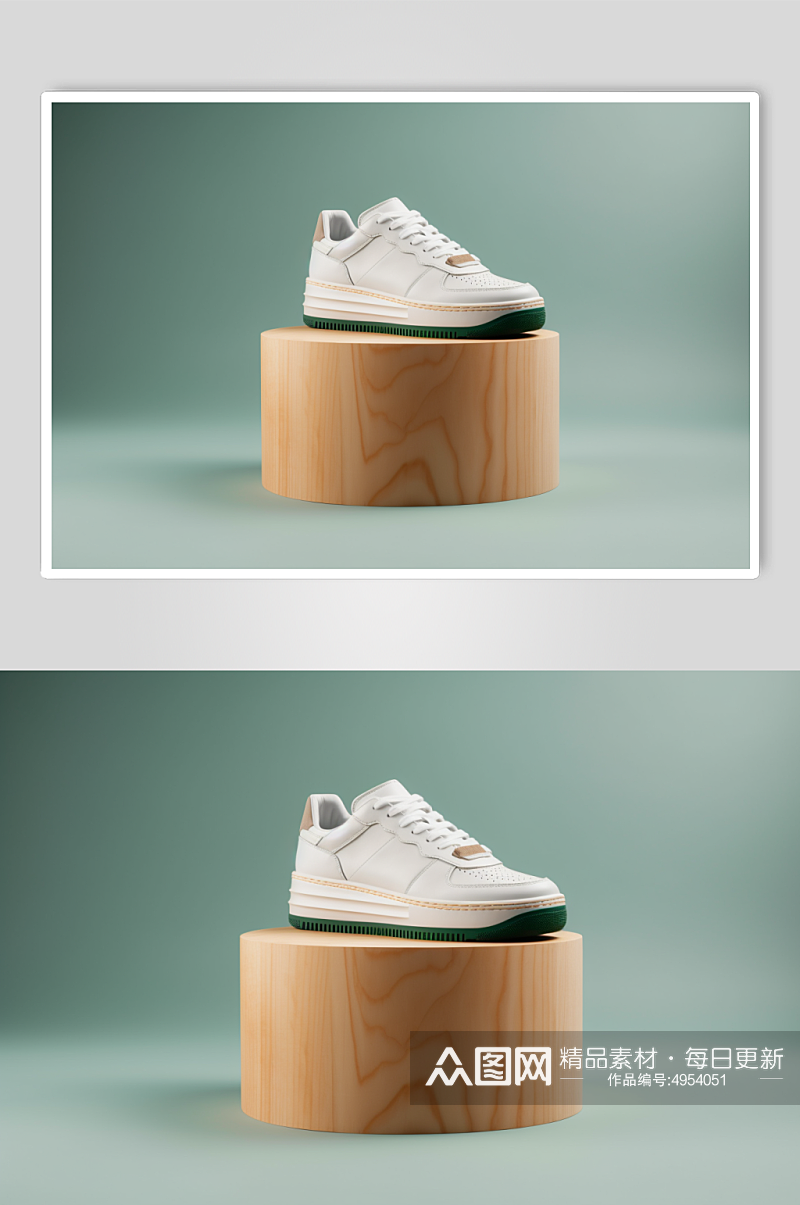AI数字艺术极简小白鞋运动鞋摄影图片素材