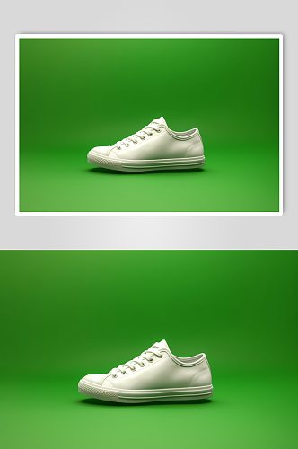 AI数字艺术极简小白鞋摄影图片