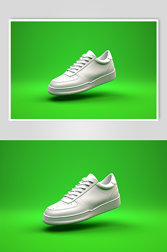 AI数字艺术极简运动鞋小白鞋摄影图片