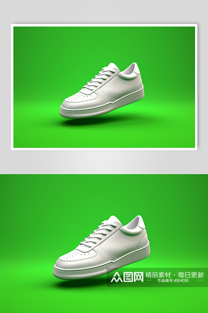AI数字艺术极简运动鞋小白鞋摄影图片素材